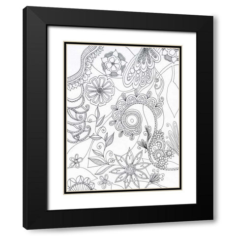 String Jungle Black Modern Wood Framed Art Print with Double Matting by Varacek, Pam