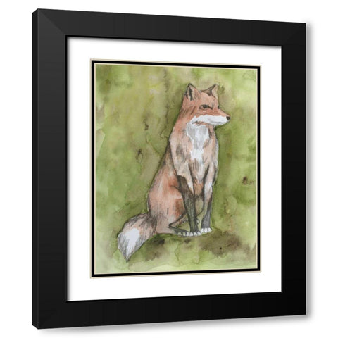 Fantastic Fox Black Modern Wood Framed Art Print with Double Matting by Varacek, Pam