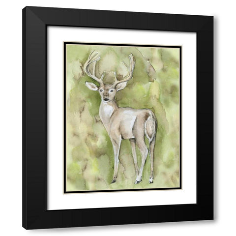 Sterling Deer Black Modern Wood Framed Art Print with Double Matting by Varacek, Pam