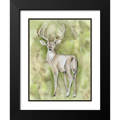 Sterling Deer Black Modern Wood Framed Art Print with Double Matting by Varacek, Pam