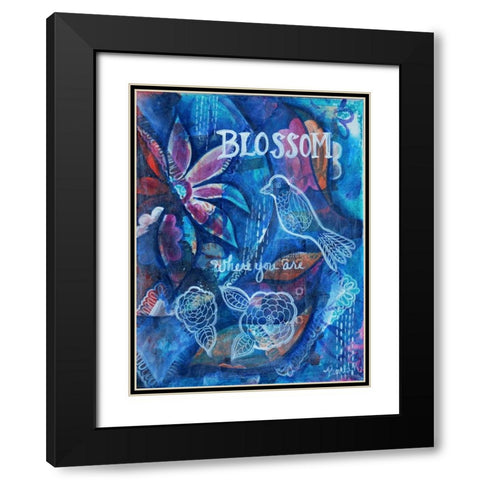 Blossom Where You Are Black Modern Wood Framed Art Print with Double Matting by Varacek, Pam