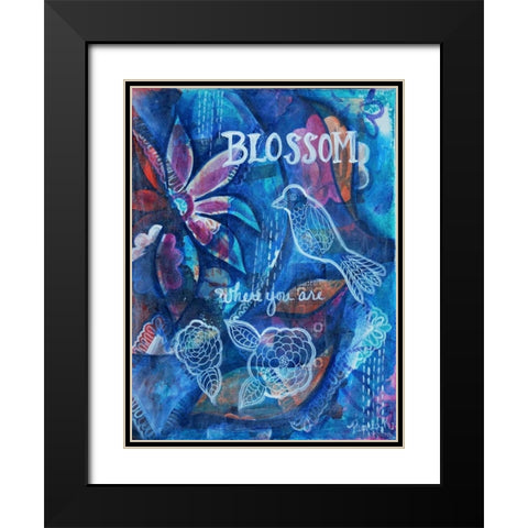 Blossom Where You Are Black Modern Wood Framed Art Print with Double Matting by Varacek, Pam