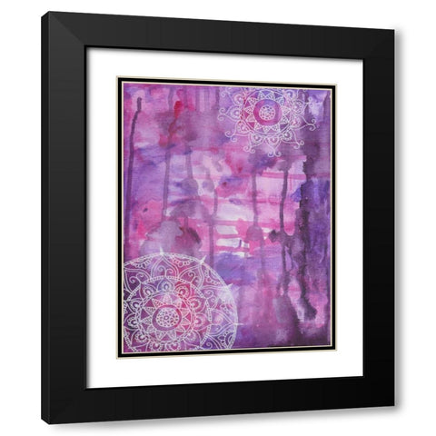 Purple Positive Vibes Black Modern Wood Framed Art Print with Double Matting by Varacek, Pam