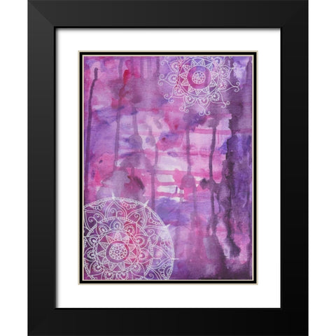 Purple Positive Vibes Black Modern Wood Framed Art Print with Double Matting by Varacek, Pam