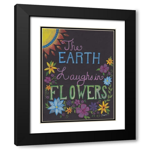 Laughing Flowers Black Modern Wood Framed Art Print with Double Matting by Varacek, Pam