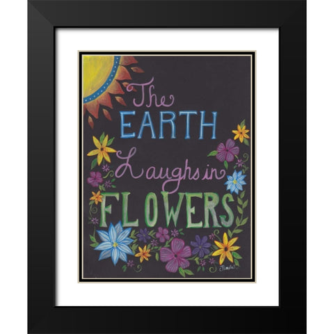 Laughing Flowers Black Modern Wood Framed Art Print with Double Matting by Varacek, Pam