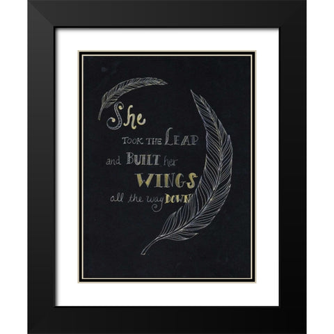 Taking A Leap Black Modern Wood Framed Art Print with Double Matting by Varacek, Pam
