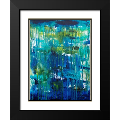 Water Abstraction Black Modern Wood Framed Art Print with Double Matting by Varacek, Pam
