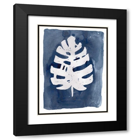 Indigo Silhouette D Black Modern Wood Framed Art Print with Double Matting by Varacek, Pam