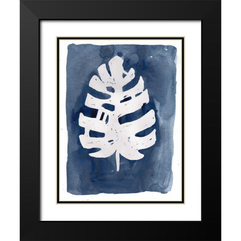 Indigo Silhouette D Black Modern Wood Framed Art Print with Double Matting by Varacek, Pam