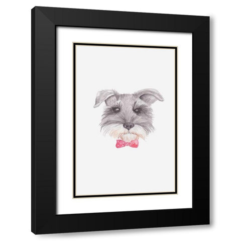 Bowtie Blackie Black Modern Wood Framed Art Print with Double Matting by Varacek, Pam