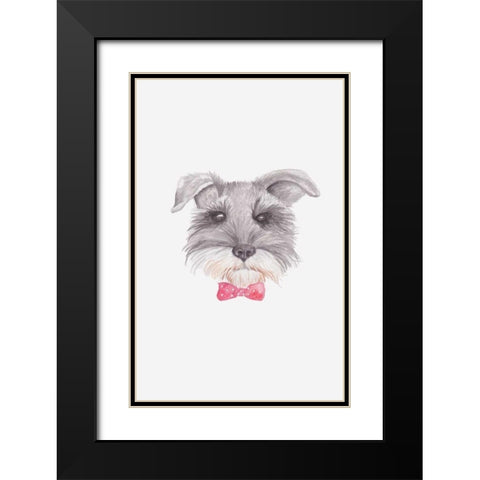 Bowtie Blackie Black Modern Wood Framed Art Print with Double Matting by Varacek, Pam