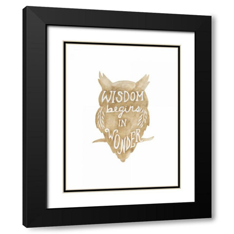 Wonder Begins Black Modern Wood Framed Art Print with Double Matting by Varacek, Pam