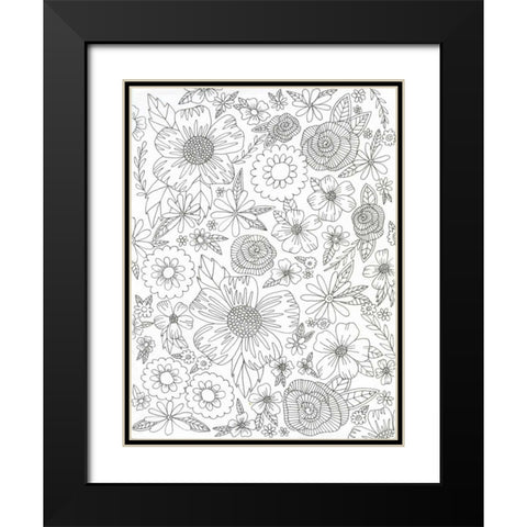 Flourish Descent Black Modern Wood Framed Art Print with Double Matting by Varacek, Pam