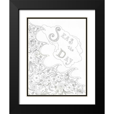 Seas the Day Black Modern Wood Framed Art Print with Double Matting by Varacek, Pam