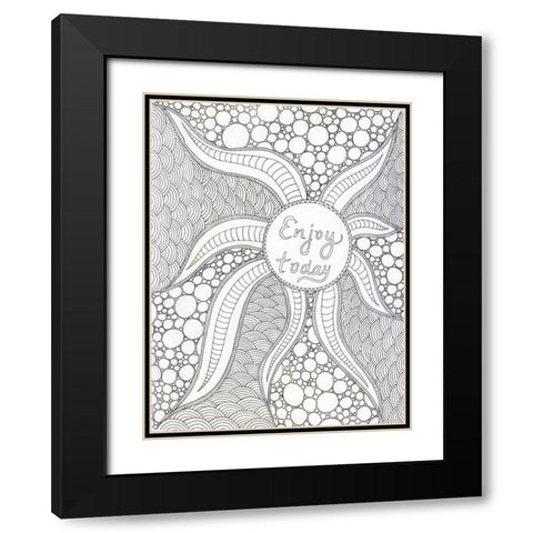 Enjoy Today Black Modern Wood Framed Art Print with Double Matting by Varacek, Pam