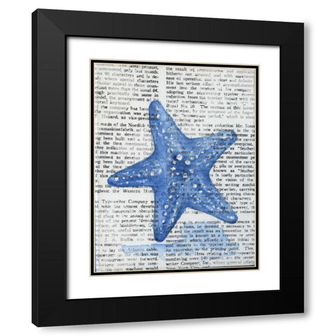 Written Starfish Black Modern Wood Framed Art Print with Double Matting by Varacek, Pam