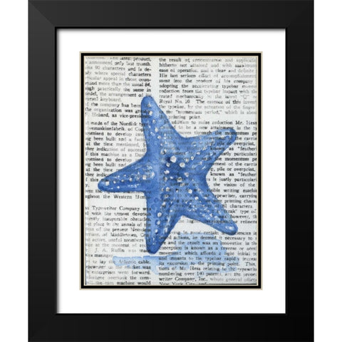 Written Starfish Black Modern Wood Framed Art Print with Double Matting by Varacek, Pam