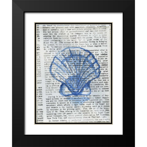 Written Seashell Black Modern Wood Framed Art Print with Double Matting by Varacek, Pam