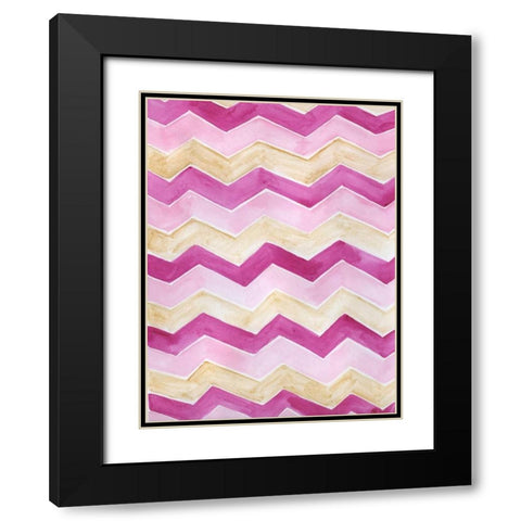Loving Zig Zags Black Modern Wood Framed Art Print with Double Matting by Varacek, Pam