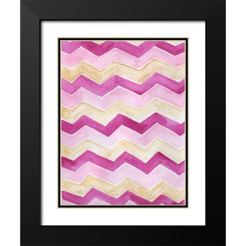 Loving Zig Zags Black Modern Wood Framed Art Print with Double Matting by Varacek, Pam