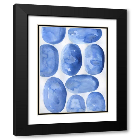 Indigo Stones Black Modern Wood Framed Art Print with Double Matting by Varacek, Pam