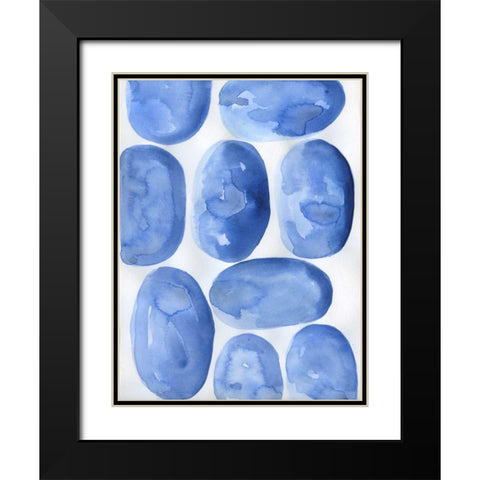 Indigo Stones Black Modern Wood Framed Art Print with Double Matting by Varacek, Pam