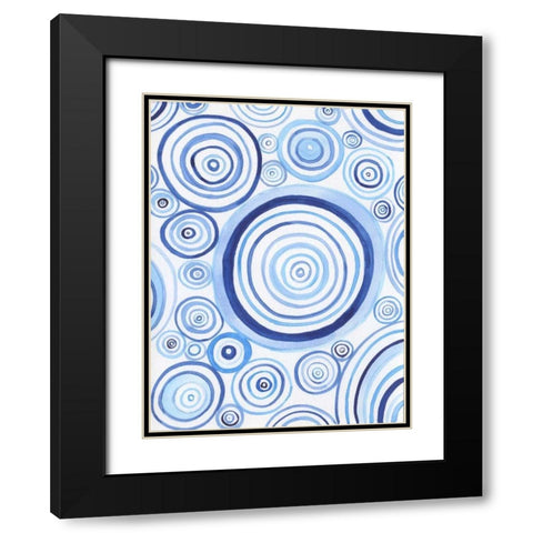 Mesmerized Blues 1 Black Modern Wood Framed Art Print with Double Matting by Varacek, Pam