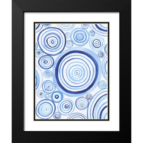 Mesmerized Blues 1 Black Modern Wood Framed Art Print with Double Matting by Varacek, Pam