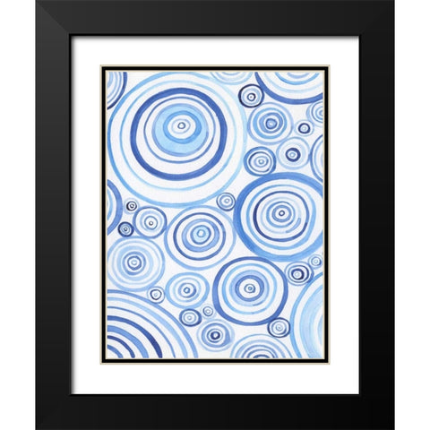 Mesmerized Blues 2 Black Modern Wood Framed Art Print with Double Matting by Varacek, Pam