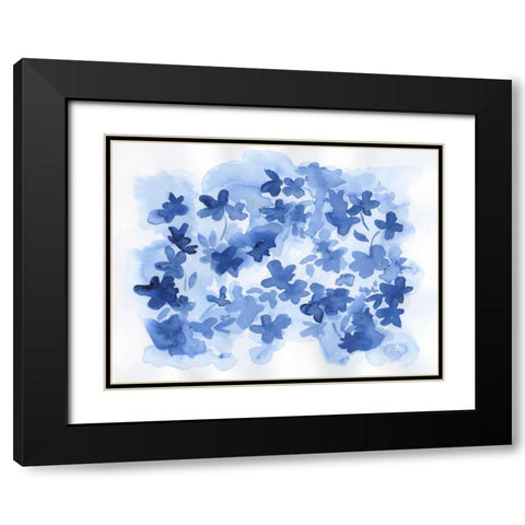 Indigo Flower Bush Black Modern Wood Framed Art Print with Double Matting by Varacek, Pam