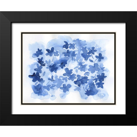 Indigo Flower Bush Black Modern Wood Framed Art Print with Double Matting by Varacek, Pam