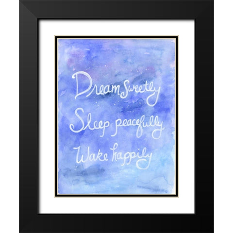 Sleepy Galaxy Black Modern Wood Framed Art Print with Double Matting by Varacek, Pam
