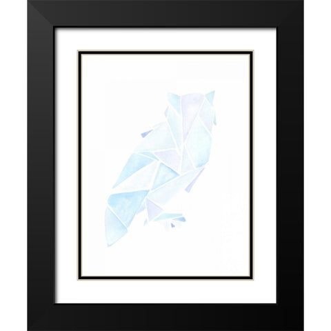 Geometric Owl Black Modern Wood Framed Art Print with Double Matting by Varacek, Pam