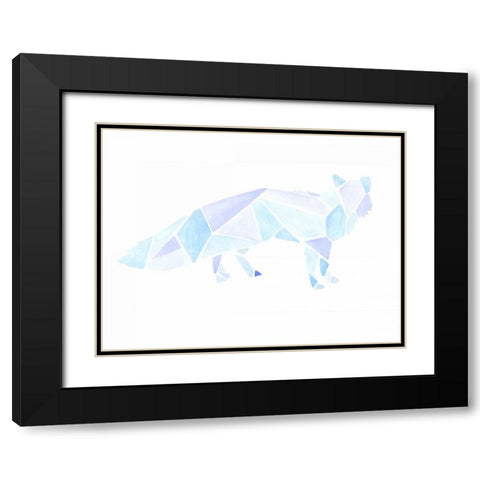 Geometric Fox Black Modern Wood Framed Art Print with Double Matting by Varacek, Pam
