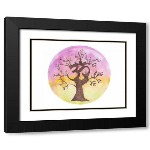 Zenful Tree Black Modern Wood Framed Art Print with Double Matting by Varacek, Pam