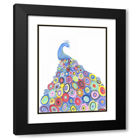 Endless Peacock Black Modern Wood Framed Art Print with Double Matting by Varacek, Pam