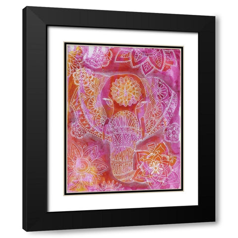 Floral Deity Black Modern Wood Framed Art Print with Double Matting by Varacek, Pam