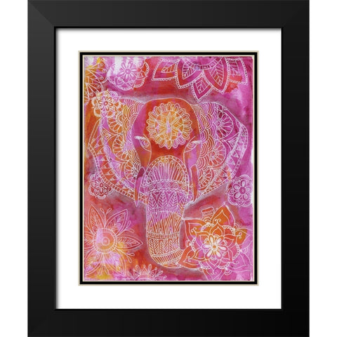 Floral Deity Black Modern Wood Framed Art Print with Double Matting by Varacek, Pam