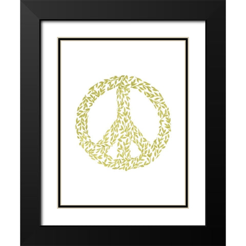 Peace Flourish Black Modern Wood Framed Art Print with Double Matting by Varacek, Pam