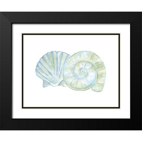Hugging Shells Black Modern Wood Framed Art Print with Double Matting by Varacek, Pam