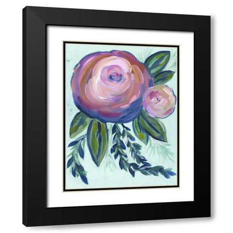 Elegant Bloom 1 Black Modern Wood Framed Art Print with Double Matting by Varacek, Pam