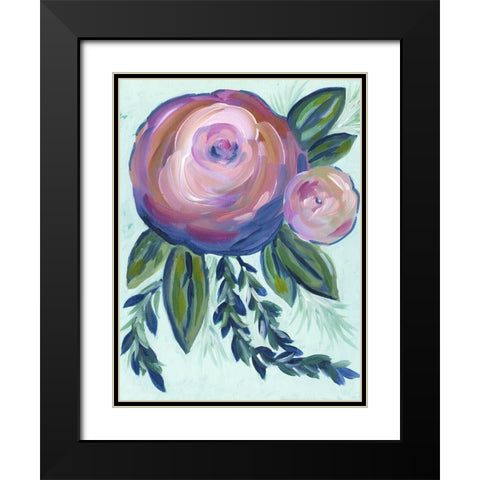 Elegant Bloom 1 Black Modern Wood Framed Art Print with Double Matting by Varacek, Pam