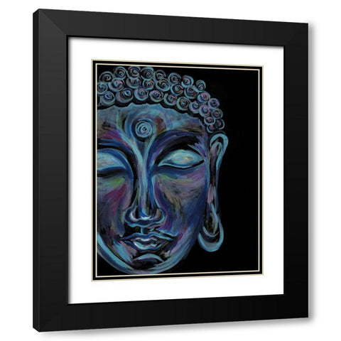 Colorful Buddha Black Modern Wood Framed Art Print with Double Matting by Varacek, Pam
