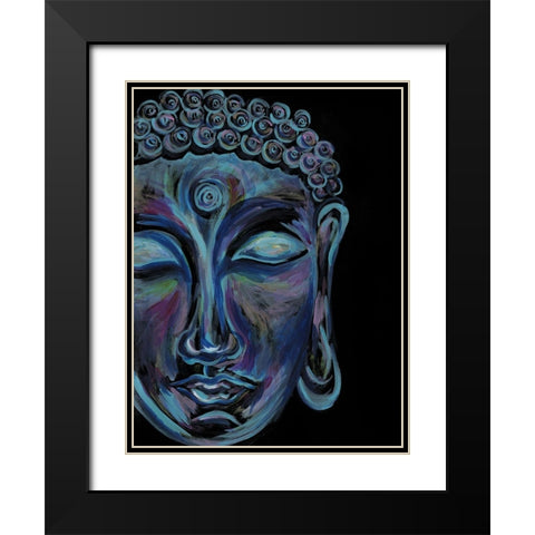 Colorful Buddha Black Modern Wood Framed Art Print with Double Matting by Varacek, Pam