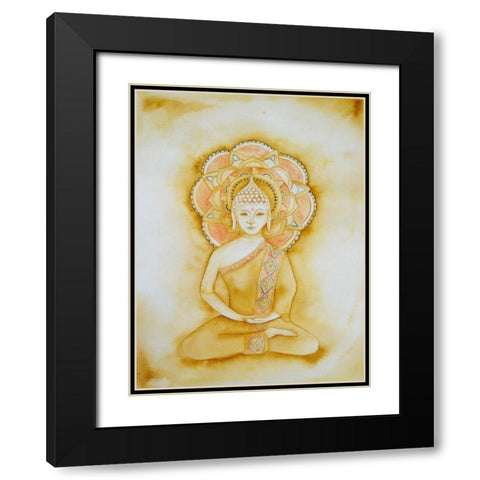 Natural Buddha Black Modern Wood Framed Art Print with Double Matting by Varacek, Pam