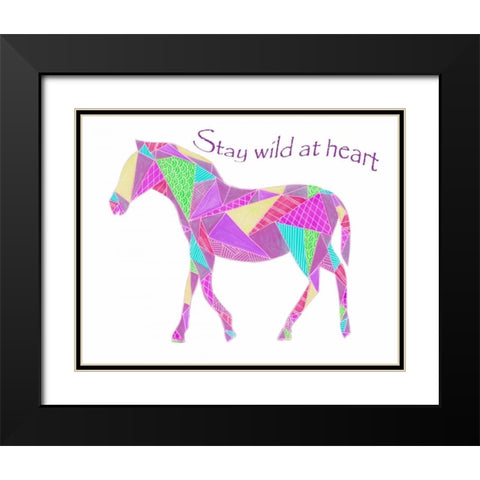 Colorpoly Horsia Stay Wild Black Modern Wood Framed Art Print with Double Matting by Varacek, Pam