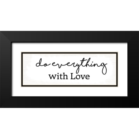 With Love Black Modern Wood Framed Art Print with Double Matting by Lula Bijoux And Company