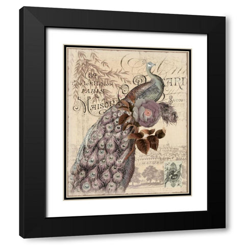 New Peacocks 2 Black Modern Wood Framed Art Print with Double Matting by Allen, Candace