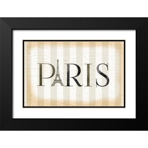 Paris Icon Black Modern Wood Framed Art Print with Double Matting by Allen, Candace